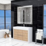 AURA 48″ Freestanding Sonoma White Color with Solid Surface Top