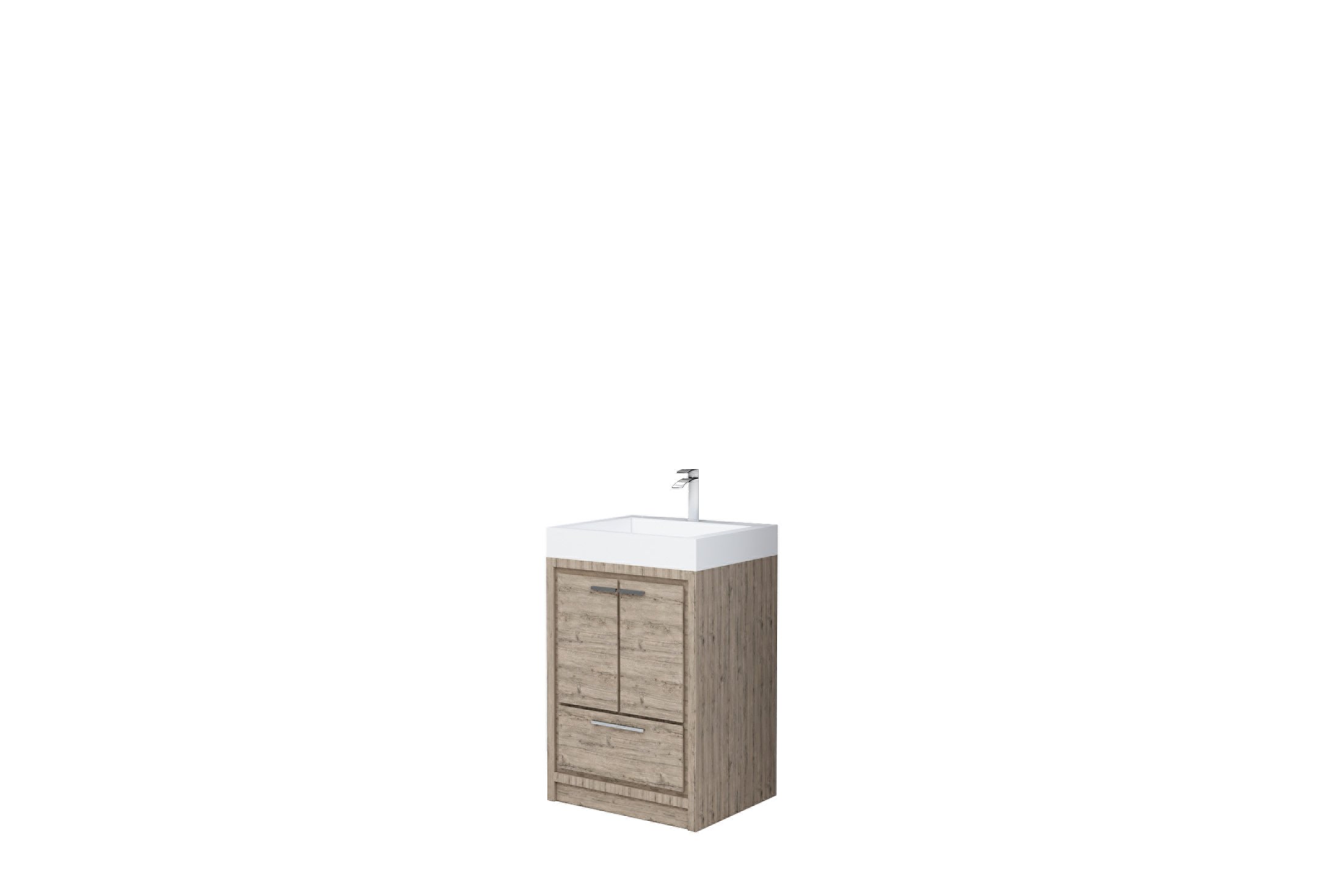 AURA 24″ Freestanding Rustic Gray Color with Solid Surface Top