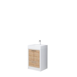 AURA 24″ Freestanding Sonoma White Color with Solid Surface Top