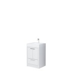 AURA 24″ Freestanding White Color with Solid Surface Top