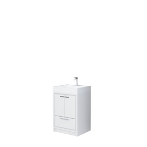 AURA 24″ Freestanding White Color with Solid Surface Top
