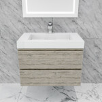 Queen 30" Full Rustic Gray Wall Mount Single Sink Modern Bathroom Vanity