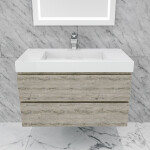 Queen 36" Full Rustic Gray Wall Mount Single Sink Modern Bathroom Vanity