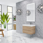 Queen 30" Full Sonoma Wall Mount Single Sink Modern Bathroom Vanity