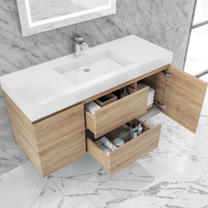 Queen 48" Full Sonoma Wall Mount Single Sink Modern Bathroom Vanity