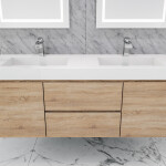 Queen 60" Full Sonoma Wall Mount Double Sink Modern Bathroom Vanity