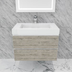 Queen 30" Rustic Gray White Wall Mount Single Sink Modern Bathroom Vanity