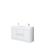 AURA 60″ Freestanding White Color with Solid Surface Top