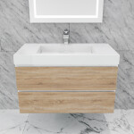 Queen 36" Sonoma White Wall Mount Single Sink Modern Bathroom Vanity