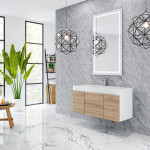 Queen 48" Sonoma White Wall Mount Single Sink Modern Bathroom Vanity