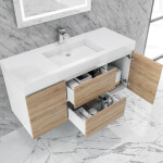 Queen 48" Sonoma White Wall Mount Single Sink Modern Bathroom Vanity