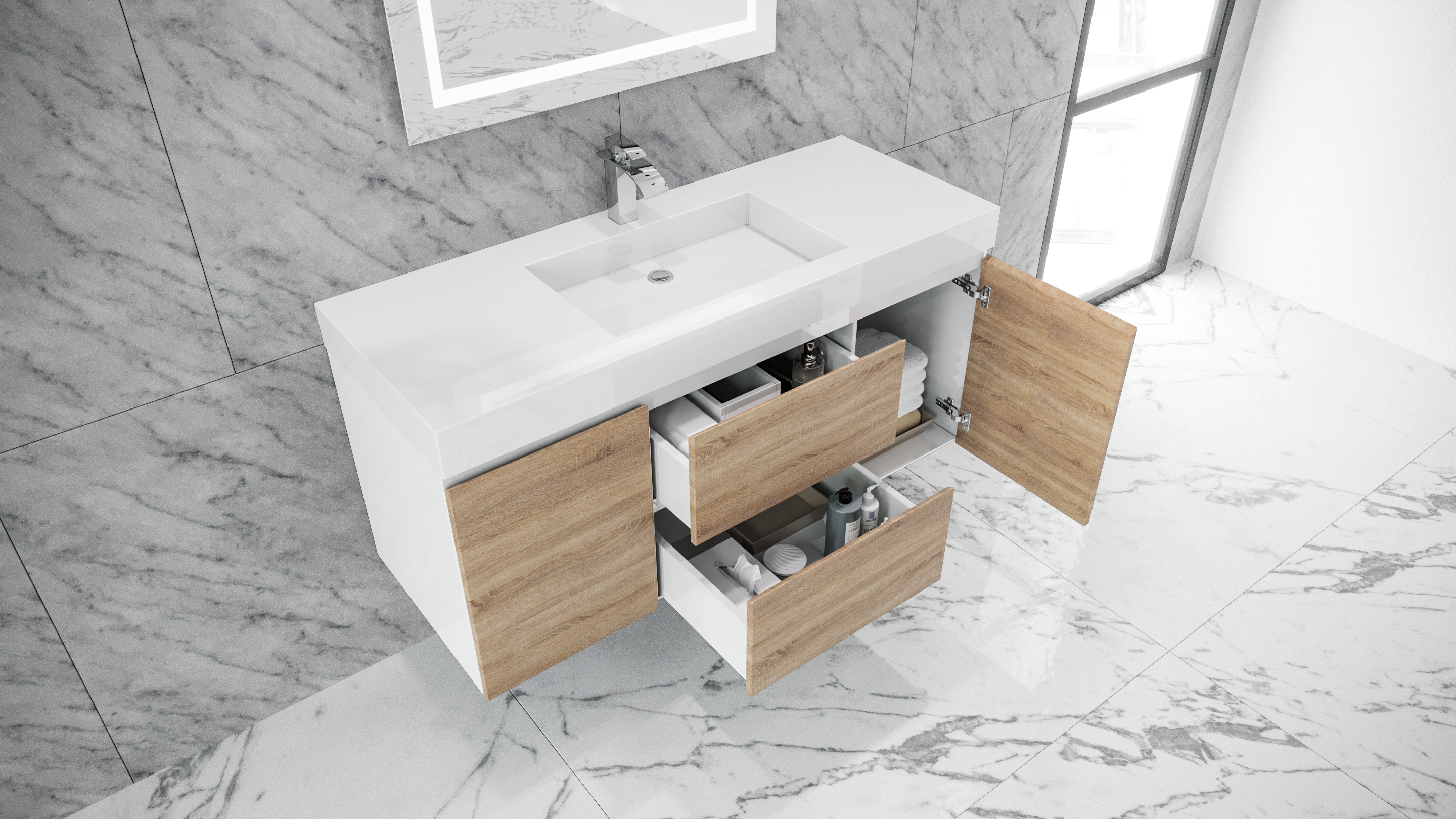  Wall Mounted Bathroom Sink, Bathroom Vanity with Sink