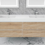 Queen 72" Sonoma White Wall Mount Double Sink Modern Bathroom Vanity