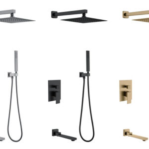 Shower Set Square Brushed Nickel