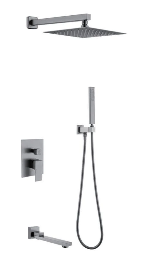Shower Set Square Brushed Nickel