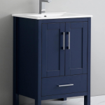 24" Vanity Freestanding with two doors and  one drawer. Navy Blue