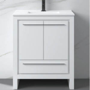 24" Freestanding Vanity Glossy White