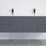 48" Wall Mount Vanity Glossy Gray