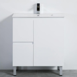 30" Freestanding Vanity White Glossy  finish