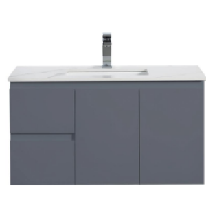 36" Wall Mount Vanity Glossy Gray