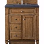 Bristol 30IN Single Vanity Saddle Brown w/ 3 CM Charcoal Soapstone Silestone Top