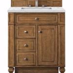 Bristol 30IN Single Vanity Saddle Brown w/ 3 CM Ethereal Noctis Silestone Top