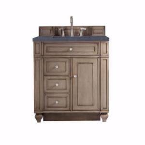 Bristol 30IN Single Vanity Whitewashed Walnut w/ 3 CM Charcoal Soapstone Silestone Top
