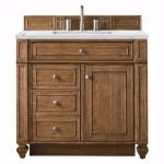 Bristol 36IN Single Vanity Saddle Brown w/ 3 CM Ethereal Noctis Silestone Top