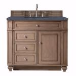 Bristol 36IN Single Vanity Whitewashed Walnut w/ 3 CM Charcoal Soapstone Silestone Top
