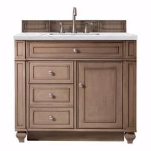 Bristol 36IN Single Vanity Whitewashed Walnut w/ 3 CM Ethereal Noctis Silestone Top