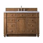 Bristol 48IN Single Vanity Saddle Brown w/ 3 CM Carrara Marble Top