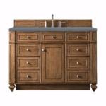 Bristol 48IN Single Vanity Saddle Brown w/ 3 CM Cala Blue Silestone Top