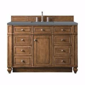 Bristol 48IN Single Vanity Saddle Brown w/ 3 CM Cala Blue Silestone Top