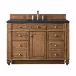 Bristol 48IN Single Vanity Saddle Brown w/ 3 CM Charcoal Soapstone Silestone Top