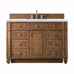 Bristol 48IN Single Vanity Saddle Brown w/ 3 CM Ethereal Noctis Silestone Top