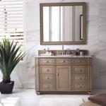 Bristol 48IN Single Vanity Whitewashed Walnut w/ 3 CM Carrara Marble Top