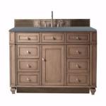 Bristol 48IN Single Vanity Whitewashed Walnut w/ 3 CM Cala Blue Silestone Top
