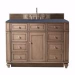 Bristol 48IN Single Vanity Whitewashed Walnut w/ 3 CM Charcoal Soapstone Silestone Top