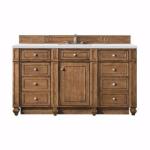 Bristol 60IN Single Vanity Saddle Brown w/ 3 CM Ethereal Noctis Silestone Top