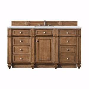 Bristol 60IN Single Vanity Saddle Brown w/ 3 CM Ethereal Noctis Silestone Top