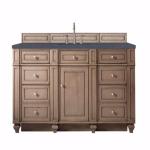 Bristol 60IN Single Vanity Whitewashed Walnut w/ 3 CM Charcoal Soapstone Silestone Top