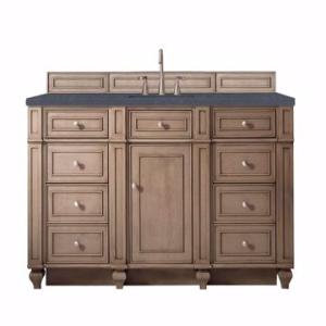 Bristol 60IN Single Vanity Whitewashed Walnut w/ 3 CM Charcoal Soapstone Silestone Top