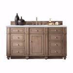 Bristol 60IN Single Vanity Whitewashed Walnut w/ 3 CM Ethereal Noctis Silestone Top