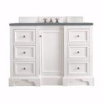 De Soto 48IN Single Vanity Bright White w/ 3 CM Cala Blue Silestone Top