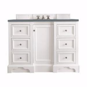 De Soto 48IN Single Vanity Bright White w/ 3 CM Cala Blue Silestone Top