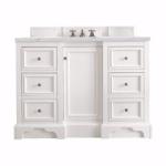 De Soto 48IN Single Vanity Bright White w/ 3 CM Ethereal Noctis Silestone Top