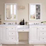 De Soto 94IN Double Vanity Set Bright White w/ 3 CM Carrara Marble Top