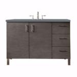 Metropolitan 48IN Single Vanity Silver Oak w/ 3 CM Cala Blue Silestone Top