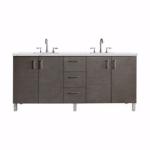 Metropolitan 72IN Double Vanity Silver Oak w/ 3 CM Ethereal Noctis Silestone Top