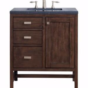 Addison 30IN Single Vanity Mid-Century Acacia w/ 3 CM Charcoal Soapstone Silestone Top